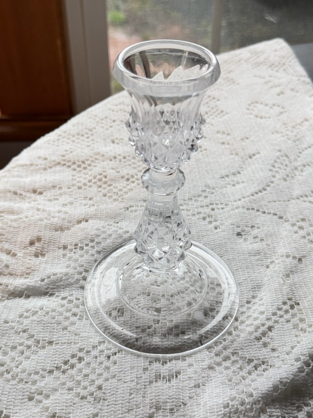 Cristal D'Arques Longchamp Pattern candlestick holder